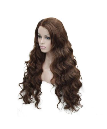 SHIYID Lace Wigs Very Long Wavy Black Brown Synthetic Wig Color