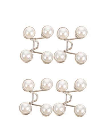 Button Hook Helper 4 Pcs Nail- Buttons Alloy Adjustable Clamp Reusable Waist Buttons Waist Nail- Buckle Jeans Supply Alloy Jeans Buttons Thin Jeans Buttons Waist Adjusting Button Waist Supply(White) 3.2x1cm White