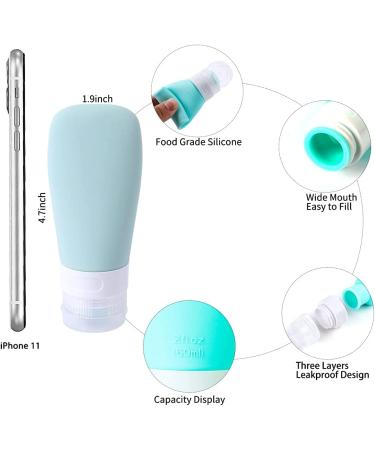INSFIT Portable Travel Bottles 2 oz - TSA Approved Toiletries Containers - Leak Proof Squeezable Silicone Tubes - 4 Pack - Buy Online on SooperMarket.com