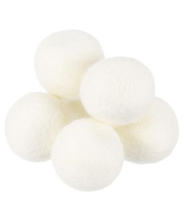 sourcing map 6 Pcs Wool Dryer Balls 1.2 Inches Wool Laundry Dryer Balls for Reducing Clothing Static and Wrinkles White 1.2" White