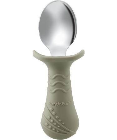Pandaear 6-Piece Children's Cutlery Set | BPA-Free Silicone & Stainless Steel Baby Fork & Spoon | Anti-Choke Design | Ideal for 1-Year-Olds | Light Brown - Buy Online on SooperMarket.com