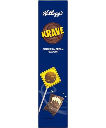 6 x Kellogg's Krave Cookies & Cream Flavour Crispy Cocoa Cereals Filled with Cream - Buy Online on SooperMarket.com