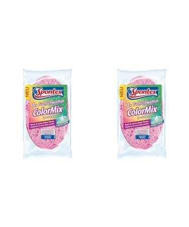 Spontex cloth sponge ColorMix extra absorbent & tear-resistant -3 pieces (pack of 2) 3 pieces (pack of 2) ColorMix 3-pack