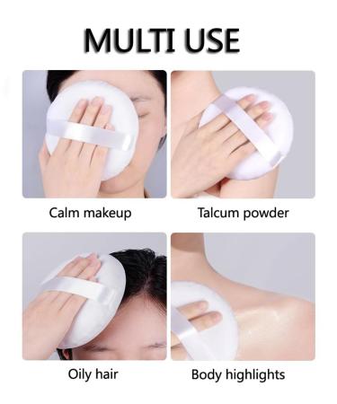 Buy White 13CM Large Round Facial Sponge Puff | Cotton Powder Puff for Makeup & Body | Ideal for Loose Powder & Foundation - Buy Online on SooperMarket.com