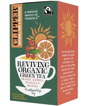 Clipper Organic Fairtrade Reviving Green Tea 20 Bags (Pack of 4) - Buy Online on SooperMarket.com