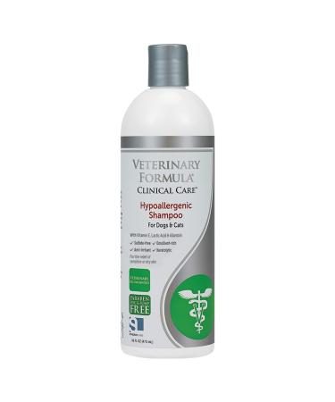 Veterinary Formula Clinical Care Hypoallergenic Shampoo for Dogs and Cats  No Harsh Ingredients  Pet Shampoo for Allergies and Sensitive Skin, Promotes Healthy Skin and Coat 16 Oz White