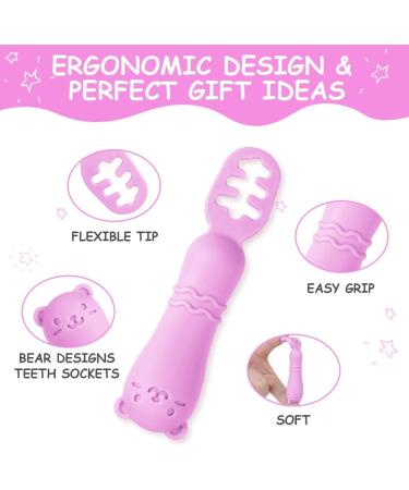 Vicloon Baby Fork and Spoon Set - 2Pcs Silicone Weaning Spoon for Self Feeding - Easy Grip Toddler Cutlery Kit in Purple - Buy Online on SooperMarket.com