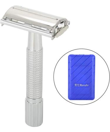 Demeras Razor Straight 11x7x3 - Manual Men's Beard Razor with Double Blade & Case | International Shipping Available - Buy Online on SooperMarket.com