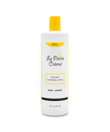 La Petite Creme French Organic Diapering Lotion - Diaper Cream Alternative to Baby Wipes - Gentle Diaper Rash Cream and Skin Cleanser with USDA Certified Organic Ingredients - Baby Essentials (20 oz) 20 Fl Oz (Pack of 1)