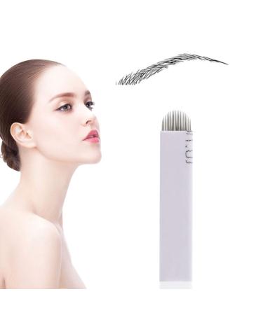 Pack of 50 Micro Blading Blades Curved 18-Pin Semi Permanent Eyebrow Make-Up