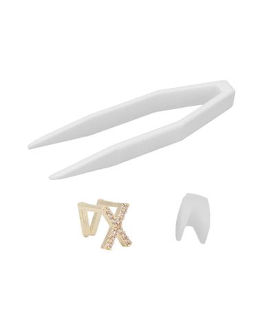 Metal Teeth Brace for Party Fashionable Jewelry Decoration Plated English Letter X Fits Most Tooth Sizes Portable