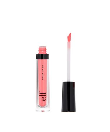 e.l.f. Cosmetics Tinted Lip Oil  Long Lasting & Sheer Coverage  Non-Sticky  Hydrates  Adds Shine  Infused with Jojoba  Apricot & Vitamin E  Coral Kiss  0.1 Oz