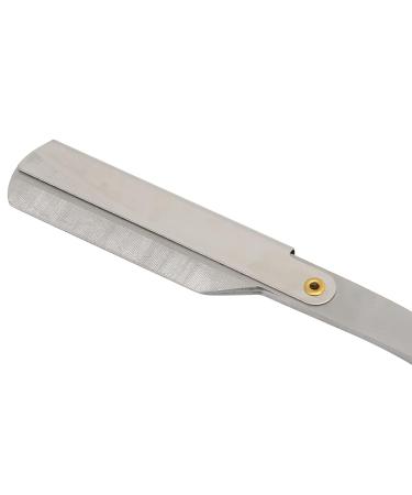 Premium Straight Edge Stainless Steel Razor for Men - Rust & Corrosion Resistant Manual Shaving for Beards & Eyebrows - Perfect for Home & Salons - Buy Online on SooperMarket.com