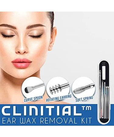 Medical Grade Stainless Steel Ear Wax Removal Kit with Spring Ear Wax Cleaner Tool Set in Black - Includes Storage Box - Clinically Innovative Spiral Ear Wax Remover - Buy Online on SooperMarket.com