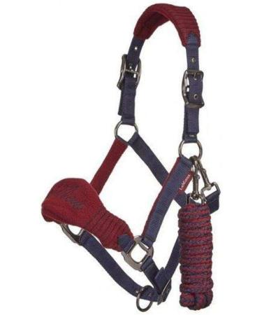 LeMieux Vogue Fleece Headcollar & Leadrope Halter - Cob Burgundy/Navy | International Shipping - Buy Online on SooperMarket.com