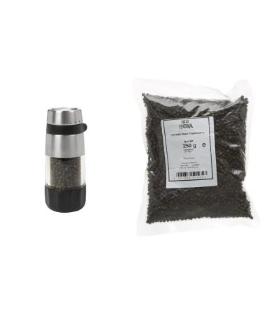 OXO Good Grips Accent Mess-Free Pepper Grinder & Old India Black Peppercorns 250 g