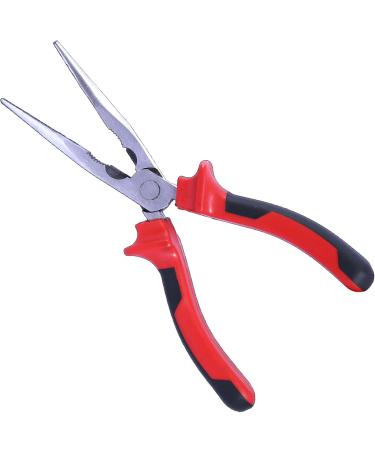 Sharp-tec Long Nose Pliers 200mm with Soft Grip Handles Heavy Duty Nose Side Cutting Pliers Long Nose Plier 200MM