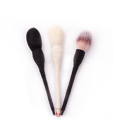 1PC Handmade Rattan Handle Makeup Brush - Professional Tricolor Powder & Blush Brush for Flawless Blending | Shop Now for International Shipping - Buy Online on SooperMarket.com