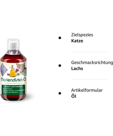 Chronobalance Mary Thistle Oil for Cats - Natural Nutritional Supplement - 500ml Supports Fur Change Rich in Vitamin E Omega-6 & Omega-9 - International Shipping Available - Buy Online on SooperMarket.com