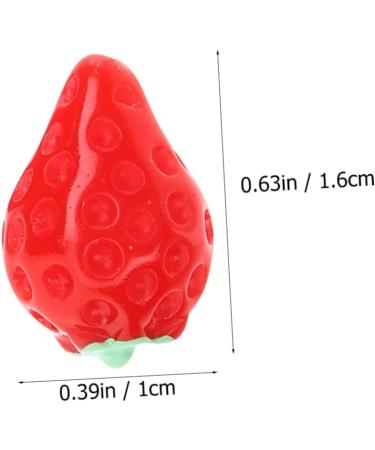 MAGICLULU 30pcs mini toy doll house accessory fake fruit resin strawberry cake decoration fake strawberries mini hair accessories artificial toy room key chain doll house mini photo frames Red 1.6x1cm - Buy Online on SooperMarket.com
