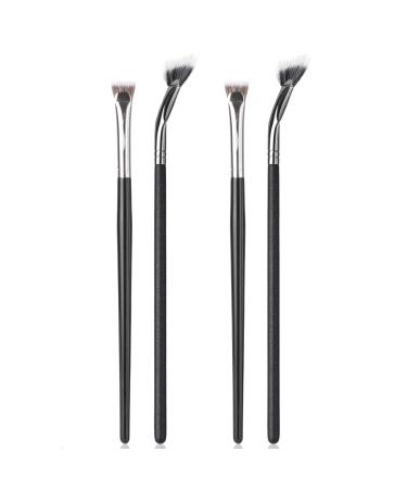 4PCS Mascara Fan Brush Lash Wand Brush Fan for Natural Lifted Effects and Enhance Lower Lashes Synthetic Fibre Smooth Application No Smearing Clumping Easy to Use 4PCS Black Mascara Fan Brush