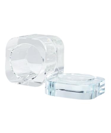 Harilla Nail Art Dish with Lid Bowl Cup Holder Glassware Tools Nails Liquid Powder Containers Nail Art Tools for Home Salon Clear