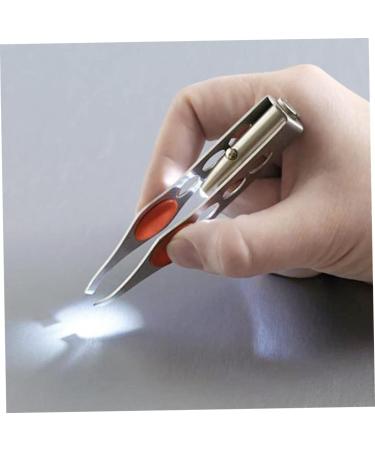 1PC Tweezers With Light Stainless Steel Eyebrow Tweezer Hair Removal Spotlight Eyelash Tweezer Professional Beauty Tools Illuminate Dark Areas Eyebrow Tweezers - Buy Online on SooperMarket.com