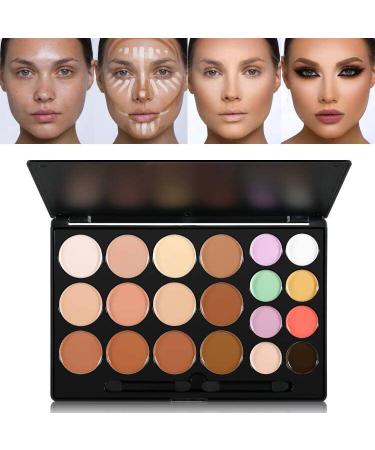 Cream Contour Concealer Makeup Palette Kit  DE LANCI Face Contour Cream Foundation Full Coverage Concealer Palette Natural Brightening Contouring Highlight Makeup Pallet for Oily Skin Dark Circles