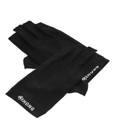 ABOOFAN 1 Pair Uv Gloves Half Finger Gloves Summer Driving Gloves Outdoor Hiking Gloves Uv Shield Gloves Touchscreen Gloves Summer Beach Gloves Point Fingers Fabric Women's 19.5x8cm Black