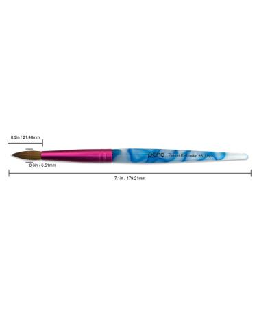 PANA USA Size 8 Acrylic Nail Brush - Pure Kolinsky Hair, White Swirl Blue Handle - Buy Online on SooperMarket.com