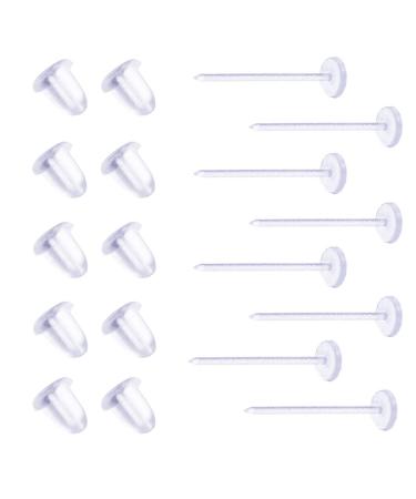 YOYOSTORE 3mm Invisible Plastic Earrings Blank Pins Stud Tiny Head Findings DIY Supplies (100 pieces/50 Pairs)