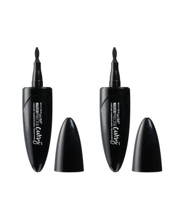 Maybelline New York Master Precise Curvy  Black  2 Count 2 Count (Pack of 1)