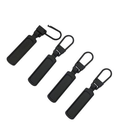 Mizeer Zipper Pull Replacement for Small Holes Zipper  Detachable Zipper Tab Repair for Clothing Jackets Boots 4pcs Black