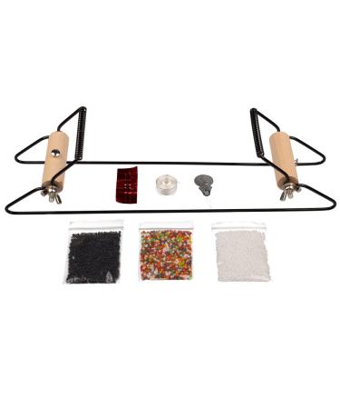 Beadsmith Metal Bead Loom Kit | 12.5in x 2.5in x 3in | Includes Thread, Needles, 18-Gram Glass Beads, & Wire Loop Needle Threader | Bracelets, Necklaces, Belts, & More