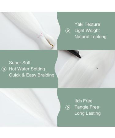 YDDM Pre-Stretched Braiding Hair Extensions - 26 Inch Jumbo Braids (3 Packs White 60#) - Ideal for Braid Hairstyles - Buy Online on SooperMarket.com