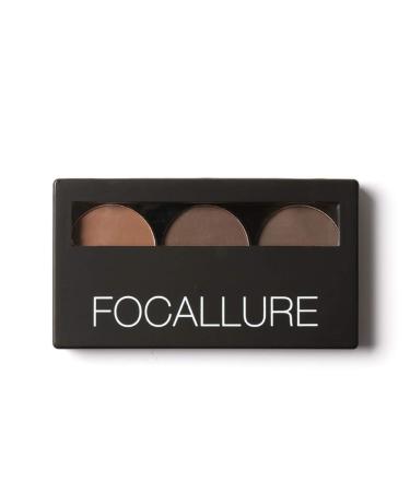 All-Day Waterproof Brow Powder - 3 Colors Eyebrow Makeup Palette with Brush | Natural Long-Lasting Eyebrow Solution - Buy Online on SooperMarket.com