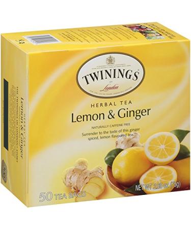 Buy Twinings Herbal Tea Lemon & Ginger Caffeine Free - 25 Tea Bags | 1.32 oz - Buy Online on SooperMarket.com