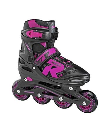 Roces Unisex Youth Jokey Adjustable Inline Skate , Black/Pink, US 2.5-4.5