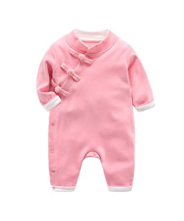 Mud Kingdom Baby Boys Girls Jumpsuit Traditional Chinese New Year 6 Months Pink