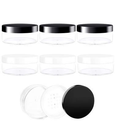 50g plastic empty powder box 6 pieces Transparent powder box with removable sieve lid plastic cosmetic container Large plastic jar make -up travel container can for loose powder cream cosmetics