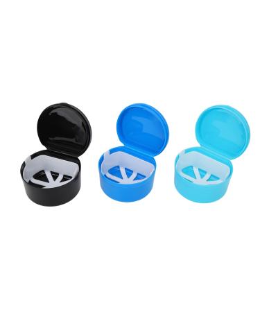 Gum Shield Case 3 partial mouth protection box portable robust waterproof dustproof dust prosthesis case for oral clinic sports toothed dentures and more