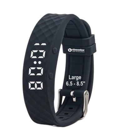 eSeasonGear VB80 12 Alarm Vibrating Watch Silent Vibration Shake Wake ADHD Medication Reminder Black-Large Plus Small 4.5-7.5"/11-19cm Large 6.5-8.5"/16-21cm Modern