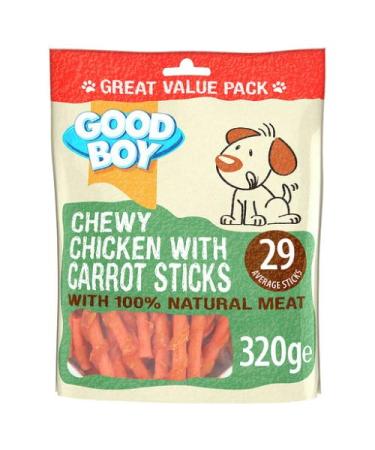 GoodBoy *NEW* 320G VALUE PACK CHEWY CHICKEN WITH CARROT STICKS NATURAL MEAT DOG TREATS