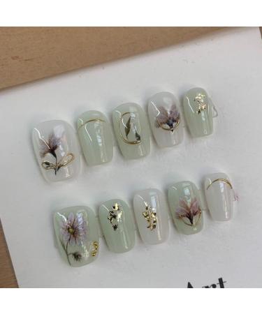 Hand worn nail art patches fake nails nail patches flower fake nails (Color : A Size : XS) - Buy Online on SooperMarket.com