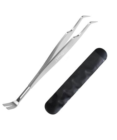 EasyULT 2 in 1 Tick Remover Stainless Steel Professional Tick Removal Tool Safe Tick Remover for Pet Humans Dogs Cats 1 silver