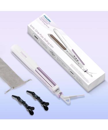 Faszin Ionic Titanium Hair Straightener | Fast Heat Up Flat Iron with LCD Display | 2 in 1 Styling Tool for Smooth & Shiny Hair (White) - Buy Online on SooperMarket.com