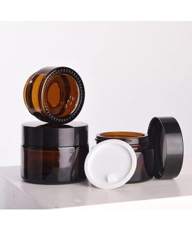 Syixute 6-Piece 5ml Amber Glass Containers - Refillable Brown Cream Can for Cosmetics & Essential Oils - Buy Online on SooperMarket.com
