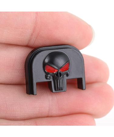3D Aluminum Rear Cover Slide Back Plate for Gen 1-5 Glock 17-41, 44, 45 - Black Skull Red Eyes - Buy Online on SooperMarket.com