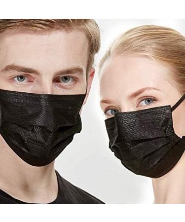 Black Disposable Face Mask | 3 Ply Layer | Face Dust Cover for Indoor Office | Restaurant Server Mask | Outdoor | Ships from CANADA (50pcs-black) 1 count (Pack of 50) - Buy Online on SooperMarket.com