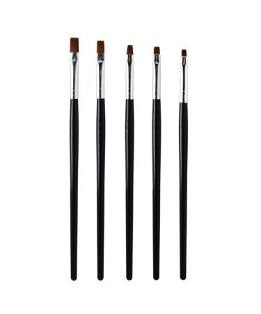 5 pieces of professional nail brush nail design brush nail art brush set nails brush uv gel brush set acrylic nail art brush brush nailart nail accessories for DIY NAIL ART design black black